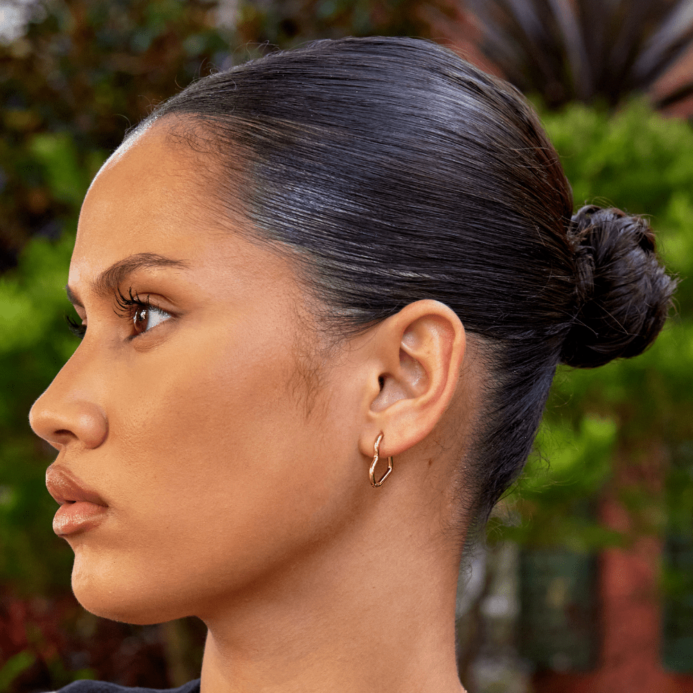 Gold Heart Hoop Earrings