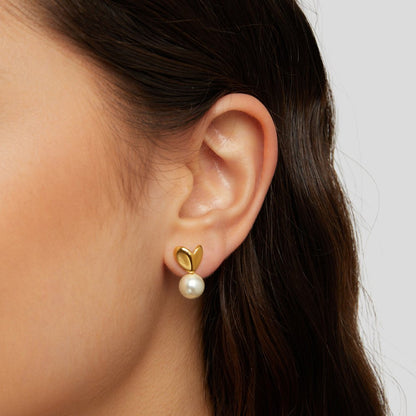 Pearl Heart Earrings