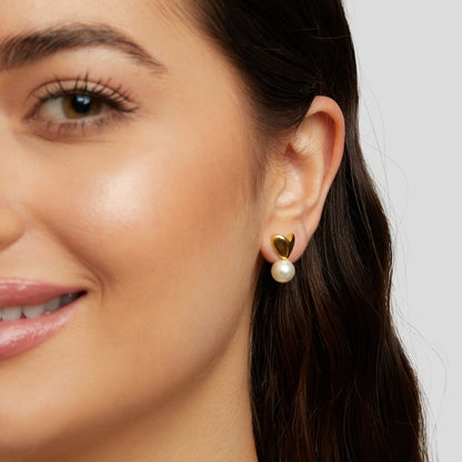 Pearl Heart Earrings