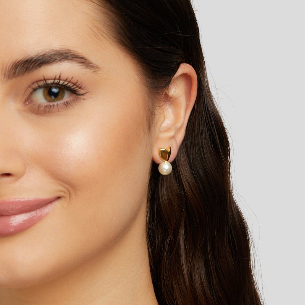 Pearl Heart Earrings