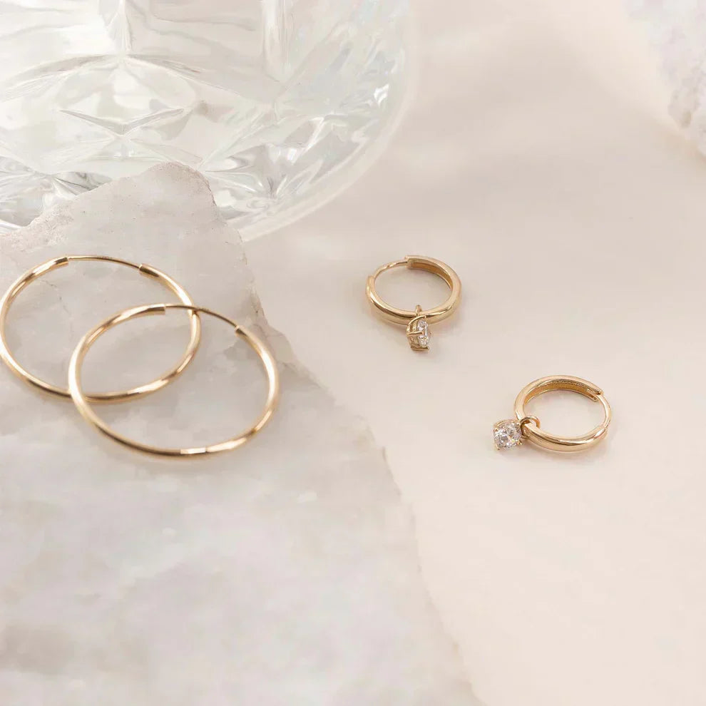 Moon Tear Stone Hoop Earrings