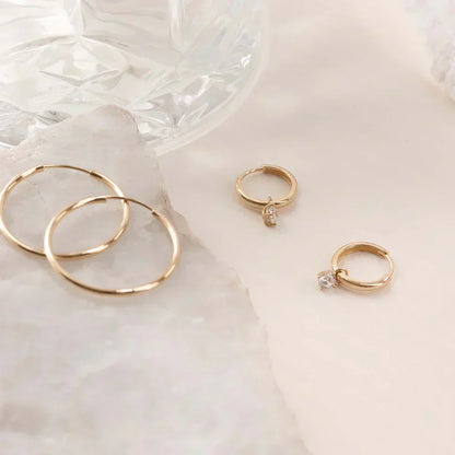 Moon Tear Stone Hoop Earrings