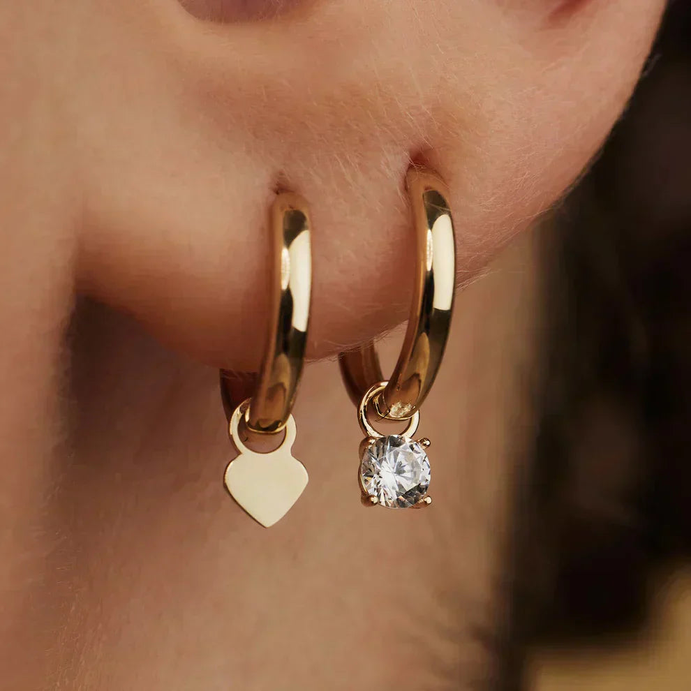 Moon Tear Stone Hoop Earrings
