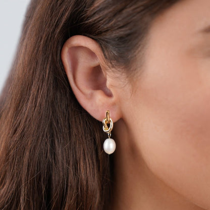 Pearl Bow Earrings