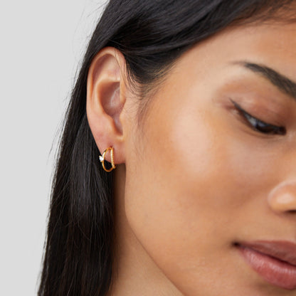 Layered Gold Crystal Hoops