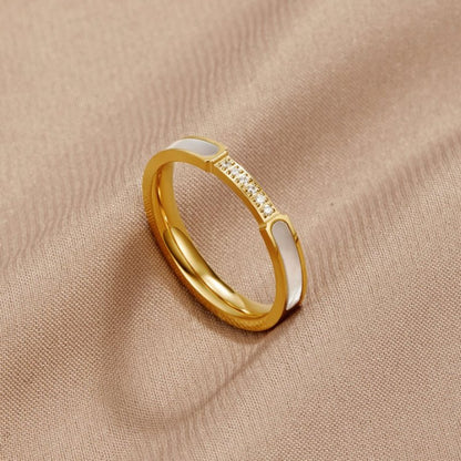 Mother-of-Pearl Crystal Ring