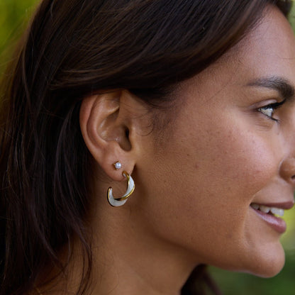 Twisted Mother-of-Pearl Hoops