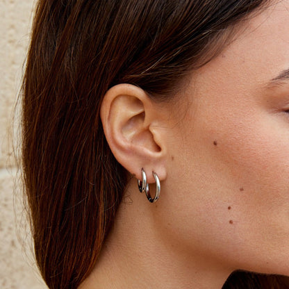 Silver Mini Hoops Set