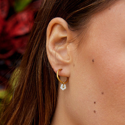 White Shell Hoops